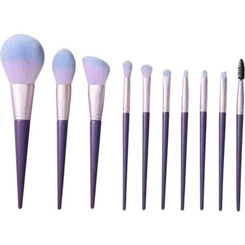 10Pcs Soft Natural Hair Makeup Brushes Professional Foundation Powder Eyeshadow Make Up Brush Set