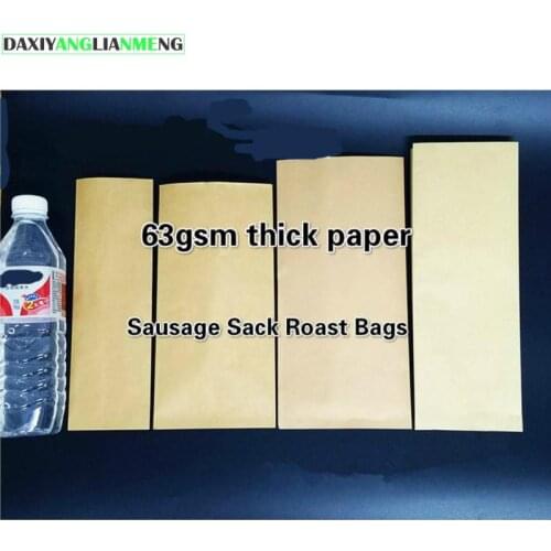 100pcs /lot New Sausage Sack Roast Bags Of Meat Kebabs Fried Kebabs Heat Dog Barbecue Hit Envelope Oil -proof Kraft Paper Bag