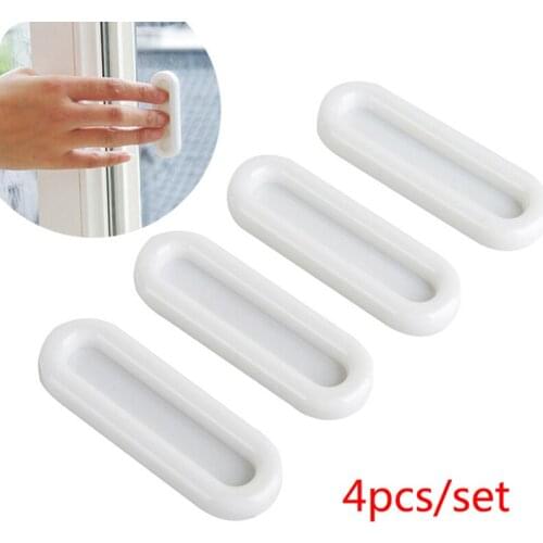 4pcs Self-adhesive Sliding Door Handles For Interior Doors Glass Window Cabinet Drawer Wardrobe Self-adhesive Handle