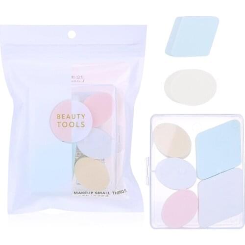 5pcs Thickened Mixed Powder Puff Boxed Shape Make Up Tool Foundation Puff Concealer Powder Beauty Egg Cosmetic With Box