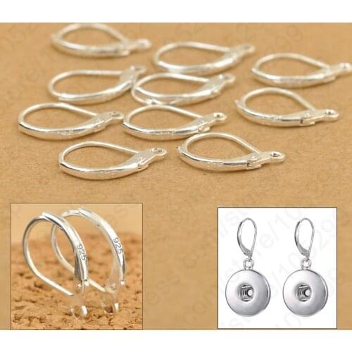 100PCS/Lot Jewellery Components Genuine 925 Sterling Silver Handmade Beadings Findings Earring Hooks Leverback Earwire Fittings