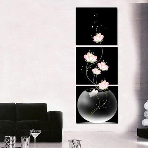 3pcs/set 5D DIY Diamond Painting Flower,black and white,Full Square Diamond Embroidery,Cross Stitch painting Home Decor C182