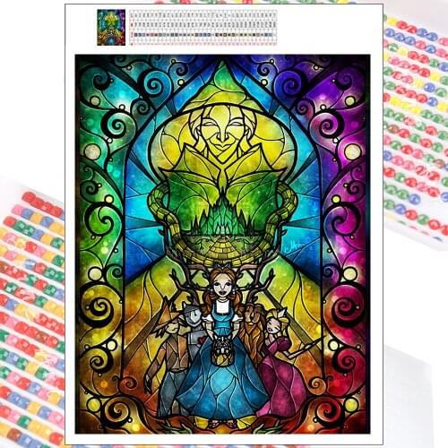 Diamond Painting Disney Cartoon Wizard Stained Glass Art 5D DIY Mosaic Embroidery Gifts Full Square Cross Stitch Home Decoration