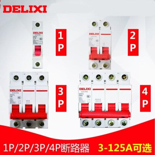 DELIXI Mini Circuit Breaker MCB DZ47 DZ47S 1P+N 6A 10A 16A 20A 25A 32A 40A C Type