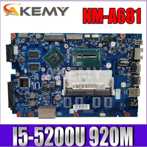 Free Shipping for Lenovo 100-14IBD 100 14IBD CG410/CG510 NM-A681 Notebook Motherboard I5-5200U CPU GT920M