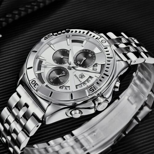 Reloj Hombre BENYAR 2021 Luxury Sports Quartz Watches Top Brand Stainless Steel Fashion Men Watches Casual Men Chronograph Watch