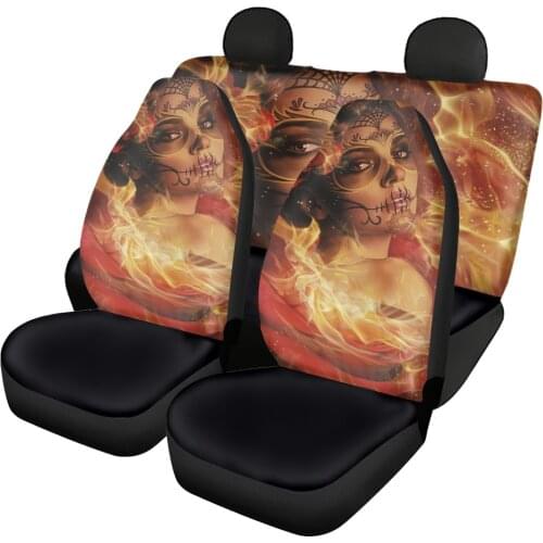 African Women Melanin Girl Front/Back Car Seat Cover Full Set Black Art Vehicle Seat Protector Universal Automotive interior