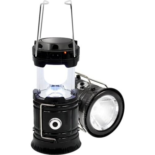 CHICLITS Solar Collapsible LED Camping Lantern Hiking Fishing Equipment Collapsible Hiking Portable USB/DC/Solar Powered