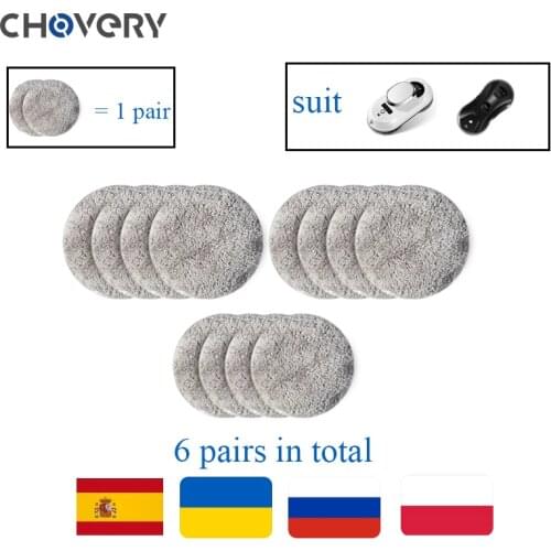 CHOVERY Vacuum cleaner Window Cleaning Robot Cleaning Cloth 6 pairs For Electric Window Cleaning Robot Vacuum cleaner Washer