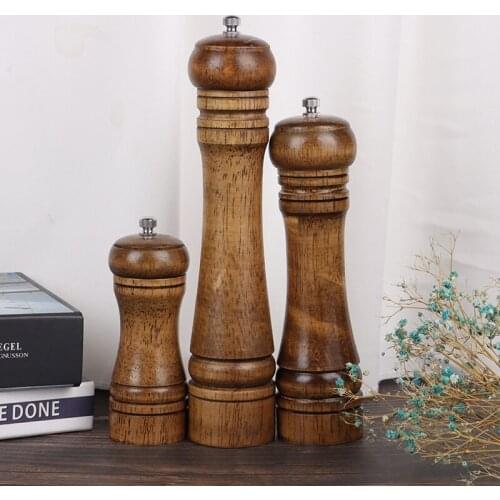 3 Sizes Wooden Manual Pepper Salt Spices Mill Grinder Home Kitchen Tools Crafts