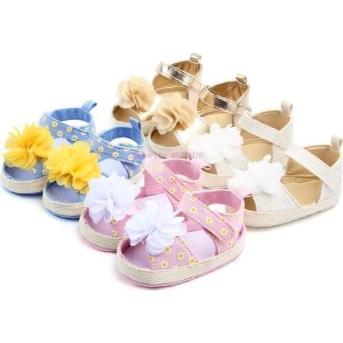 DHL 50pair Prewalker Kids Summer Sandals Toddler Girl Infant Anti Slip Soft Sole Flower Non-slip Casual Summer Shoes