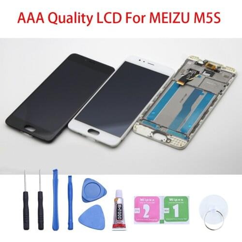 AAA Quality LCD+Frame For MEIZU M5S Lcd Display 5.2 Inch Screen+Digitizer Touch screen For MEIZU M5S M612h LCD