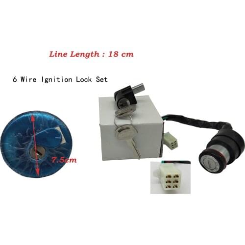 Z023 Motorcycle GN125 Electric Ignition Switch Lock Set 4 /5/6 Wire Line Power Door Lock For Suzuki 125cc GN 125