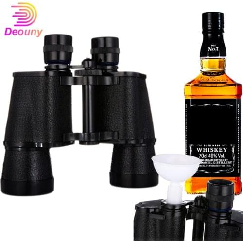 DEOUNY Binoculars Telescope Alcohol Flask Double Mouth Drinking Travel Portable Outdoor Water Bottle Wisky Creative Hip-Flask