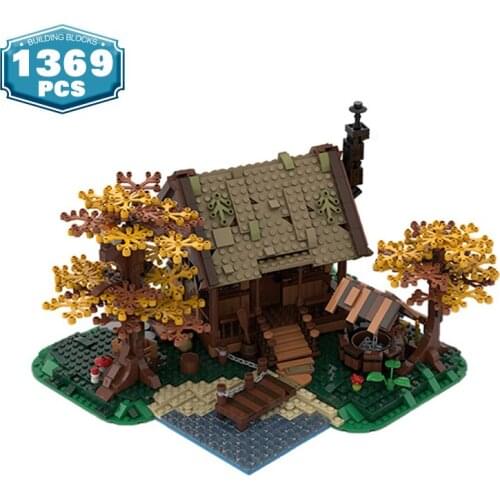 Moc City Buildings Tree House Building Blocks Family Hut Well Modular House City Street View Model Children Toy Gift Boy Toy