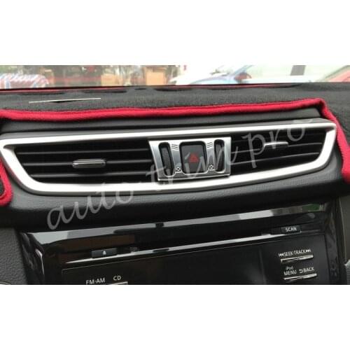 Chrome Interior Dashboard AC Switch Cover Garnish Fit For Nissan X-Trail Rogue T32 2014-2018 Accessories