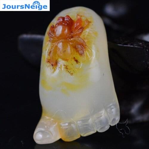 JoursNeige Natural Huang Long Stone Foot Pendants Necklace Men Women Handle pieces Fine Carving Pendant Jewelry Accessories