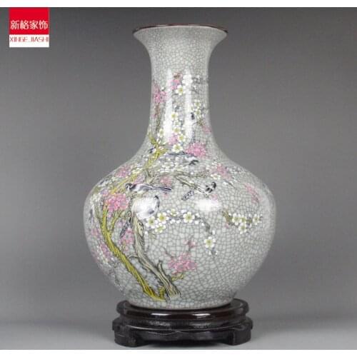 Shipping seckill Jingdezhen ceramics xishangmeishao antique vase porcelain kiln crackle glaze decoration
