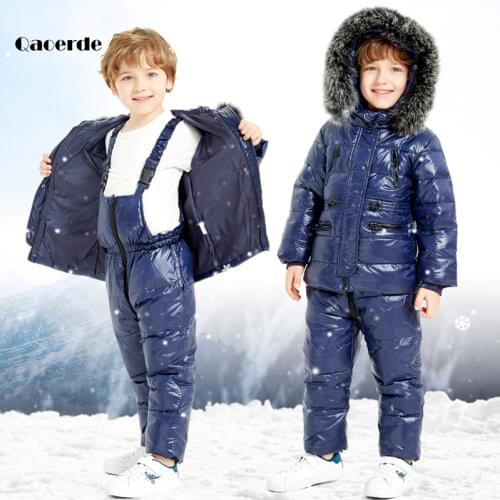 -30 Degree Russia Winter childrens clothing sets Boys down jacket Kids clothes jumpsuit for children girl snowsuit clothes 2-5Y