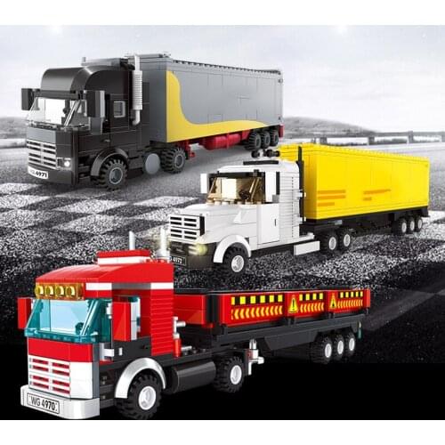 City Creator Transport Series Large Van Container Truck Building Blocks Bricks Toys Christmas Gifts