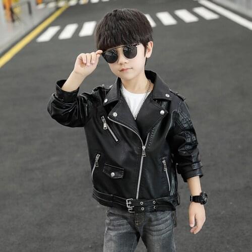 Boys Leather Jacket Solid Color Boy Coats Kids Toddler Jacket Boy Spring Autumn Childrens Winter Clothes