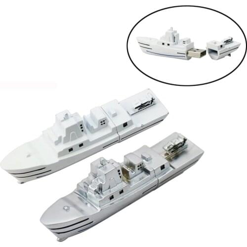 Metal Warship Boat Model Usb Flash Drive Disk Funny Steamship Memory Stick Pen Drive Mini PC Gift Pendrive 4GB 8GB 16GB 32GB