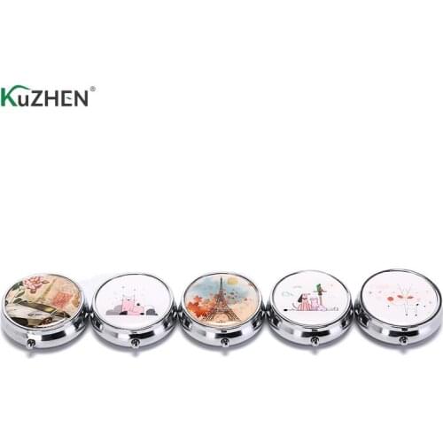 Metal Pill Cutter Medicine Organizer Portable Pill Box Makeup Storage Container Pastillero Pildoras Estuche Folding Case