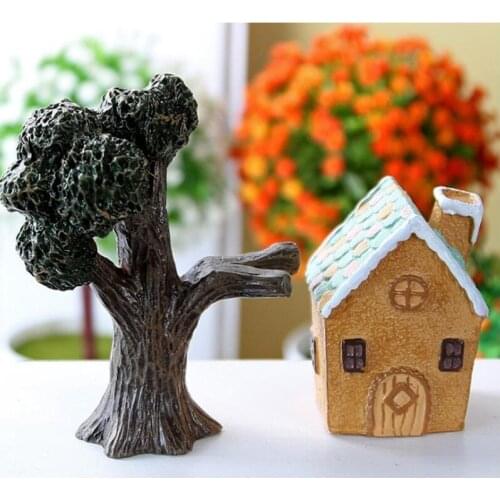 Lovely Miniature Resin Coconut Tree House Micro Dollhouse House Garden Cottage Decor Craft For Home Garden Decoration