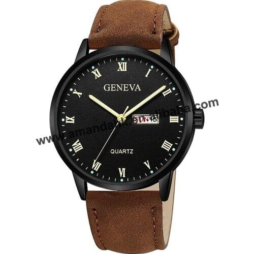 Fashion Alloy Women Calendar Watches Round Analog Quartz Dress Men Wrist Watch Casual Men Women Geneva Roman Number Watches 674