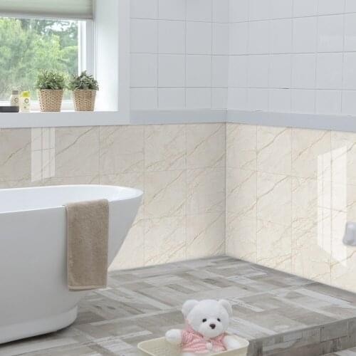 Marble stickers thickened waterproof kitchen stove oil-proof restaurant simple ceramic tile floor stickers durable wall stickers