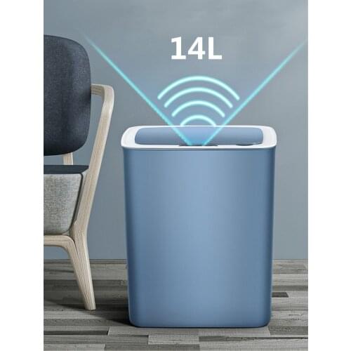 New Intelligent Induction Trash Can Desktop Nordic Automatic Household Kitchen Large Bathroom Plastic Bucket With Lid Waste Bin