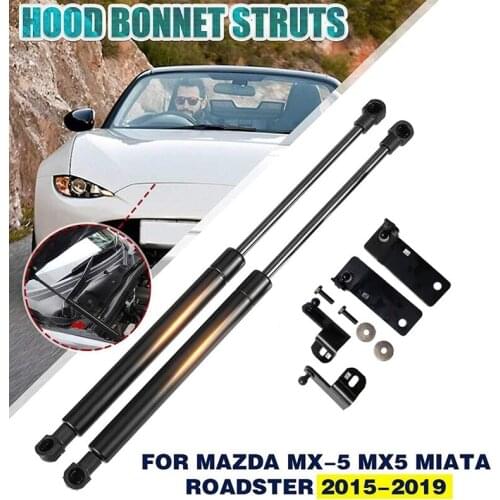 Front Engine Cover Bonnet Gas Struts Front Hood Support Shock Lift for Mazda MX-5 MX5 Miata Roadster 2015-2019