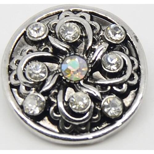 Flower Pattern Snap Button Charms For Fashion Leather Bracelet Necklace Jewelry
