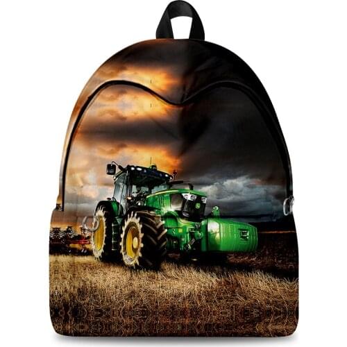 2021 New tractor pattern 3D Print Men Women Backpack Oxford School Bag High Capacity Teenager Girl Child Bag Travel Backpack