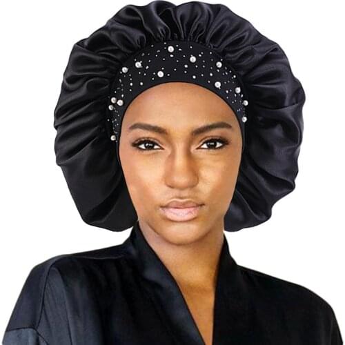 Extra Large Women Bonnet Satin Cheveux Nuit Bonnets Chapeau Femme Luxe Silk Hat Sleep Night Cap Hats Caps Gorras Touca De Cetim