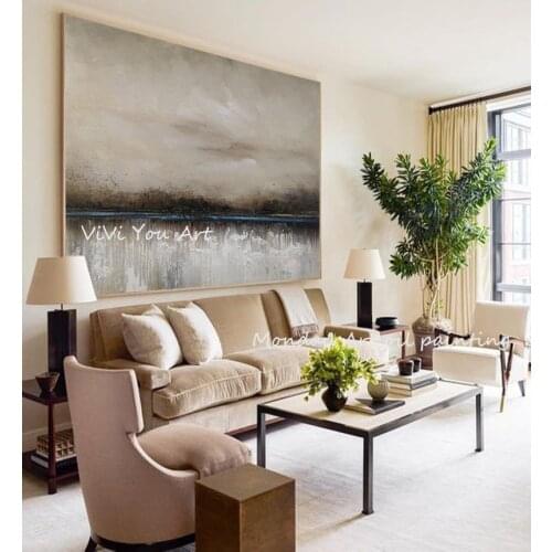 Nordic Abstract hand painted Black and white oil painting texture Wall Art Picture Canvas Painting for Living Room Home decor