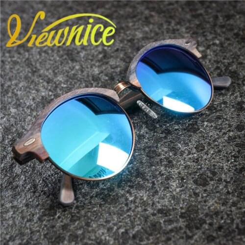 Viewnice Sunglass Men Polarized Goggle oculos masculino Wood Sunglasses Acetate Classic Brand design Rivets Driver Eyewear 4246