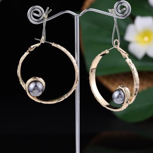 SophiaXuan Hawaiian Jewelry Fashion Polynesian Pearl Unusual Earring Simple Gold plated Hoop Earrings for Women Gifts 2021Trend