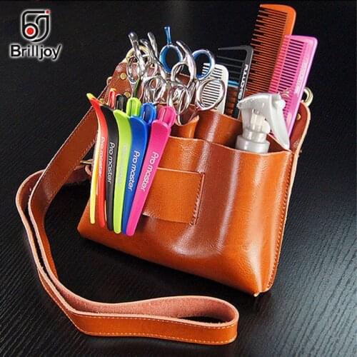 Brilljoy New Leather Salon Hair Scissor Bag Hairdressing Tools Bags Case Waist Pack Pouch Holder Hair Styling Tools Accessories