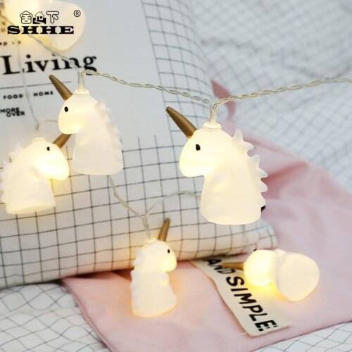 LED Unicornio String Light Baby Shower Unicorn Birthday Party Decorations Kids Adult Christmas Wedding Decor for Home Navidad