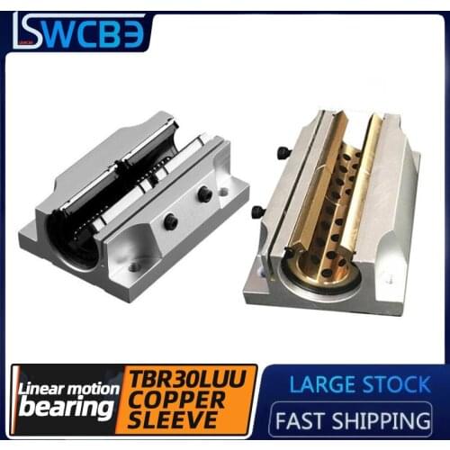 Lengthened linear motion bearing box-type slider Open type linear optical axis sliding bearing TBR30, lengthened copper sleeve