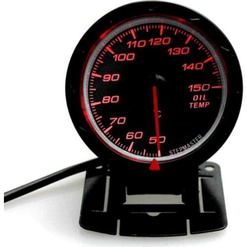 Universal 12V 2.5 Inch 60mm 4- 6- 8- Car Cylinder Engine With Red White Lighting LED Car Oil Temperature Temp Meter Gauge