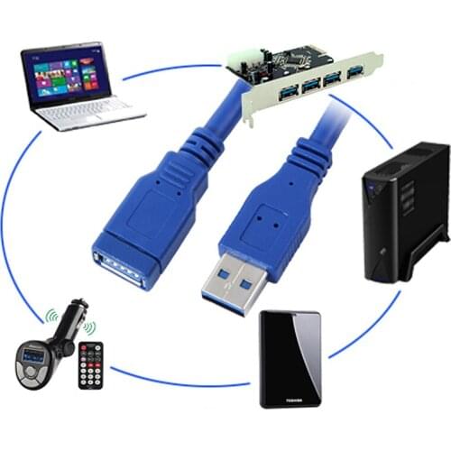 Hot sale 1M USB3.0 Extension Cable Male to Female Data Sync Fast Speed Cord Connector for Laptop PC Printer Hard Disk