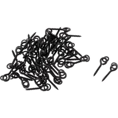 50pc Bait Screws with Round Loop Carp Fishing Up Bollies Terminal Tackle