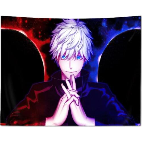 Jujutsu Kaisen Gojo Satoru Japanese Anime Tapestry Wall Hanging Tapestries for Dorm Living Room Wall Home Decor Decoration Boho