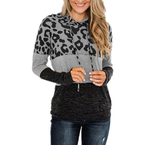 The Latest Autumn/Winter 2020 Fashion Long Sleeve Leopard Print Womens Hoodie Long Sleeve Sweatshirt Retro S-XXXL