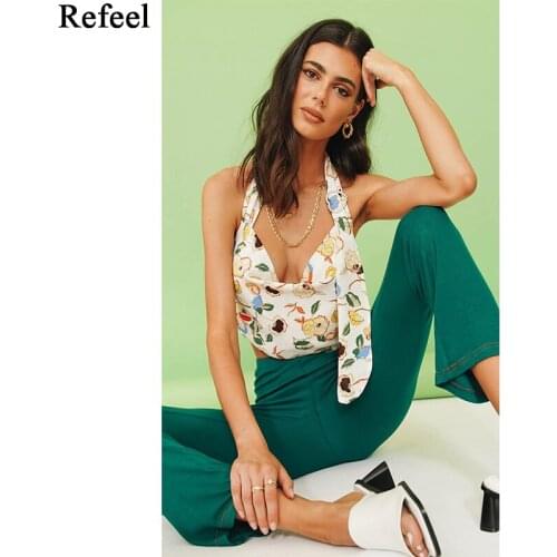 Summer Women camis sexy floral print crop top chic spaghetti straps side metal buckle femme vestidos