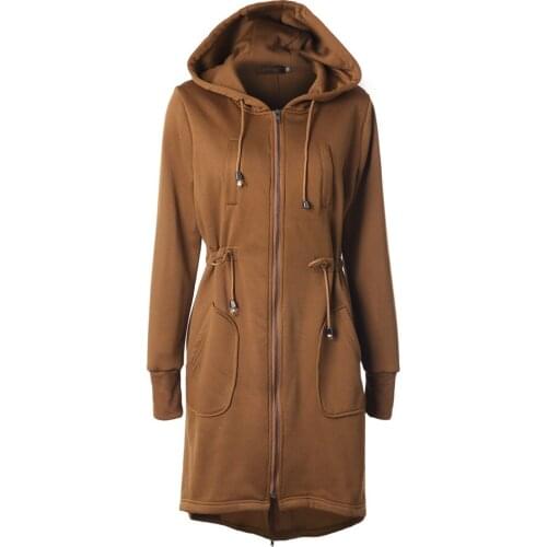 Autumn New Brand Women Trench Coat Long Windbreaker Europe America Fashion Trend zipper Slim Long Trench