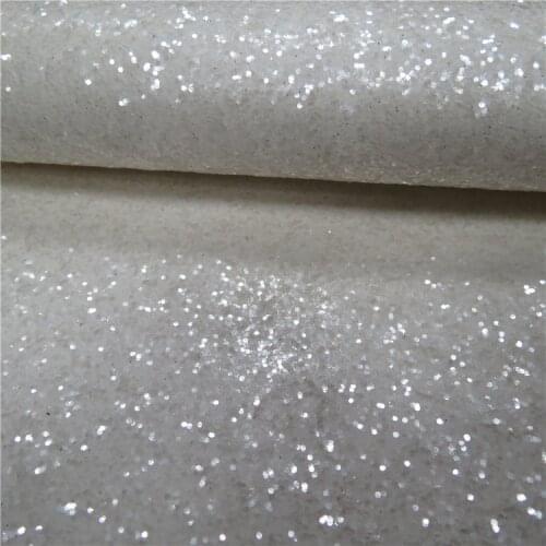 25m per roll high grade chunky glitter cream white wallpaper for wall decoraction