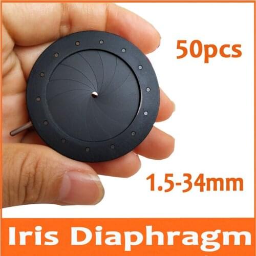 50pcs 1.5-34MM Microscope Digital Camera Telescope Zoom Adjustable Iris Aperture Diaphragm Light Regulator with 14 Blades